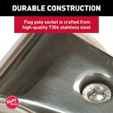 Rail-Mount Flag Pole Socket for 7/8" - 1" Rails image number 5
