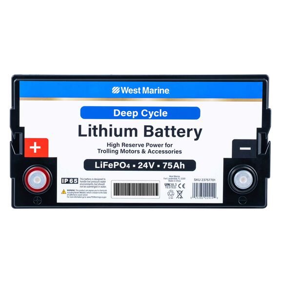 Group 31 Lithium Iron Phosphate Deep Cycle Battery, 24V 75Ah, Certified to ABYC Standards image number 2