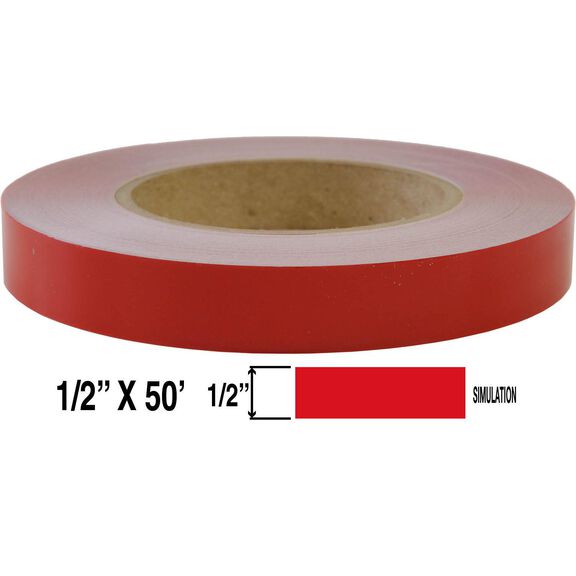 Premium 1/2" X 50' Single Pinstripe - Cardinal Red image number 3