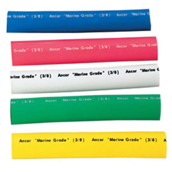 Heat Shrink Tubing Assortment, 12-8 Wire Gauge 3/8" Dia. x 3"L, Yellow/White/Blue/Green/Red 5-Pack image number 0