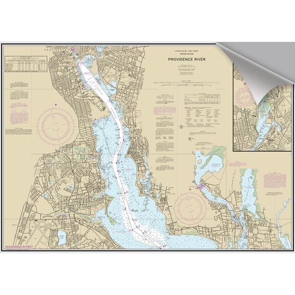 Providence River Decorative Nautical Chart image number 0