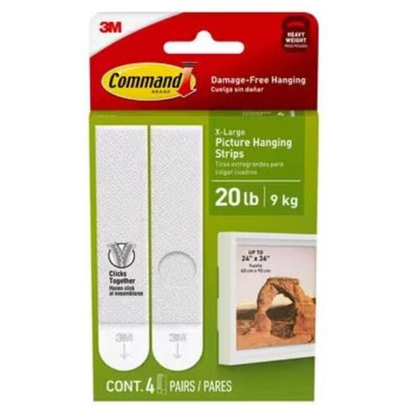 Command 20lb White Picture Hanging Strips, 4 Pairs image number 0