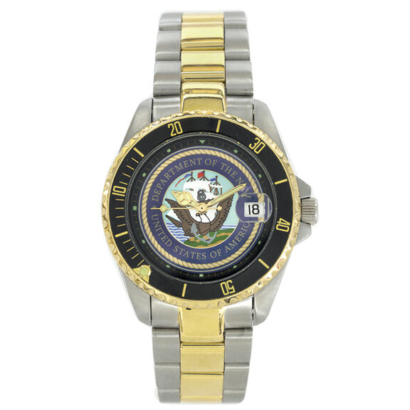 U.S. Navy Waterproof Watch with Two-Tone Stainless-Steel Band image number 0