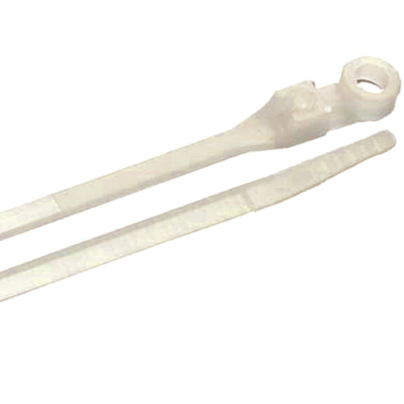 8" Cable Ties with Mounting Hole, 2" Bundle Capacity, 50 lb. Tensile Strength #10 Screw, 25-Pack, Natural image number 2