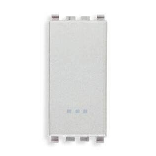 Vimar Eikon 1P 16AX 1-Way Switch, Lightable, Replaceable Button, Next (Silver)