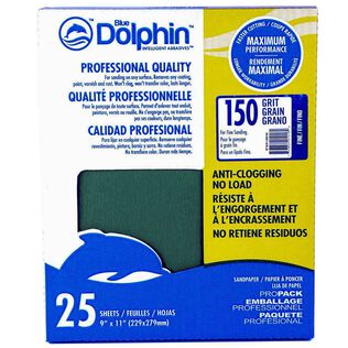 Pro Grade Sandpaper Sheets, 150 Grit, 25-Pack