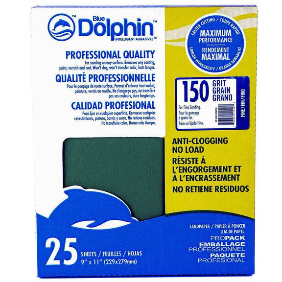 Pro Grade Sandpaper Sheets, 150 Grit, 25-Pack image number 0