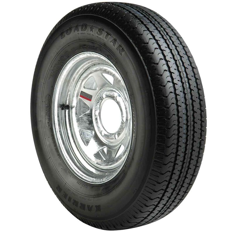 ST225/75R x 15D Radial Trailer Tire and 15 X 6 Galvanized Spoke Rim 6 X 5 1/2 Bolt Pattern image number 0