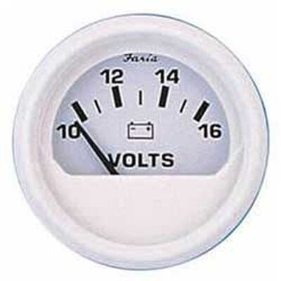 Dress White Series Voltmeter Gauge, 10-16V