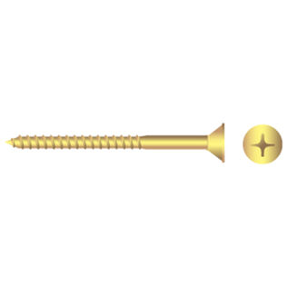 Brass Phillips Flat-Head Wood Screws