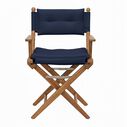 Premium Grade Teak Folding Director's Chair with Navy Sunbrella&reg; Fabric Seat Cushions image number 7