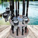 Guy Harvey Ancient Map Spinning 9 Fishing Rod Storage Rack, Vertical Fishing Pole Rod Holder image number 5