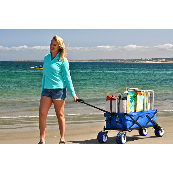 Folding Utility Wagon, Blue image number 3