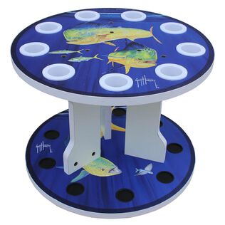 Guy Harvey Mahi Spinning 9 Fishing Rod Storage Rack, Vertical Fishing Pole Rod Holder