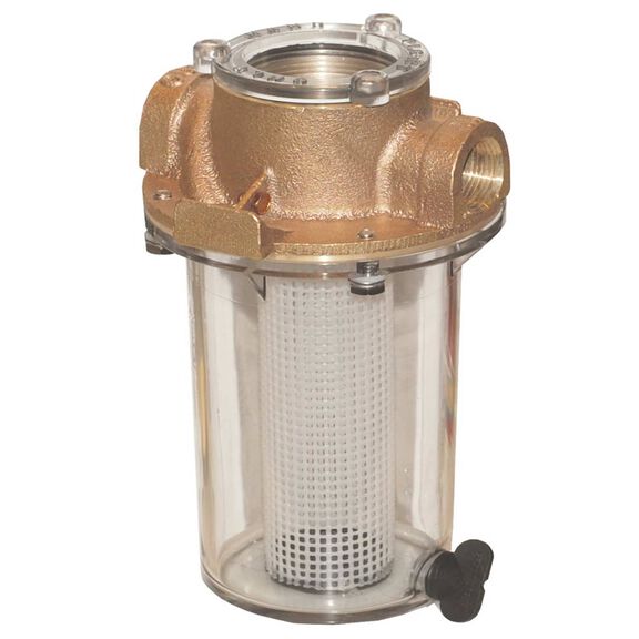 1" ARG Raw Water Strainer with Plastic Basket image number 0