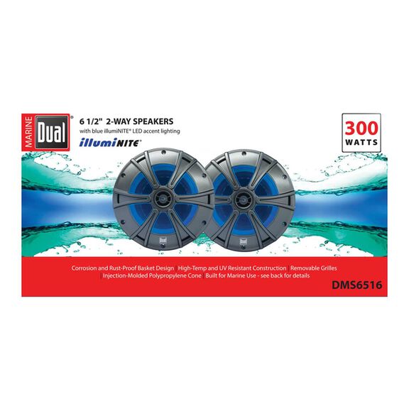 DMS6516 6.5" 2-Way Speakers with Blue illumiNITE&trade; LED Lighting image number 1