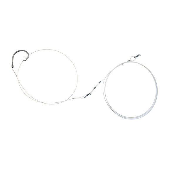 Economy Shark Rig, 16/0 Mustad Circle Hook, 7x7 Cable Bright x 8 ft / 2.44 m, .035 in / 0.89 mm Single Strand Leader Wire Camo Brown, 4 ft image number 0