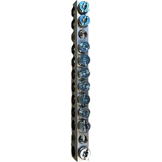 South Bend Components 10 Terminal Aluminum Ground Bar, Max 1 AWG