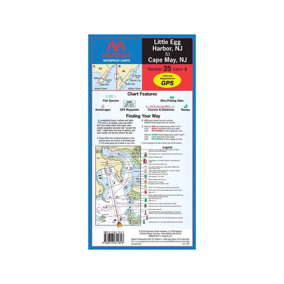 MAPTECH Waterproof Chart 35 Little Egg Harbor, NJ to Cape May, NJ