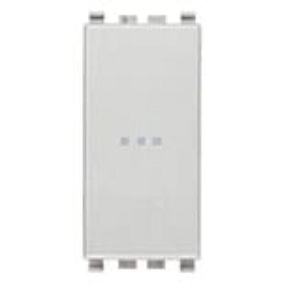 Vimar Eikon Axial 1P 16AX Reversing (Intermediate) Switch, Lightable, Replaceable Button, Next (Silver) image number 0