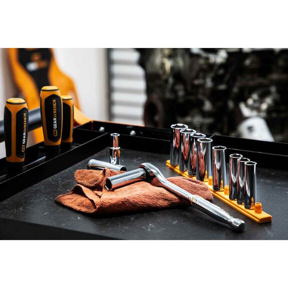 11-Piece 3/8" Drive Metric Deep Socket Set, 6 Point image number 1