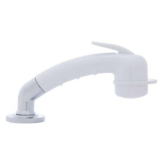 Deck-Mount Sprayer Small Arctic White Sprayer w/Elbow, 6' White Rubber Hose, Ultra-Low Profile Holder image number 2