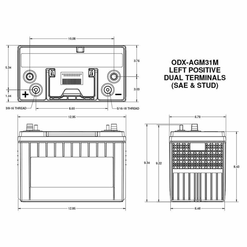 ODYSSEY Group 31 DualPurpose AGM Battery, 103 Amp Hours West Marine