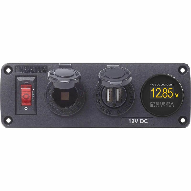 Panel BelowDeck 12V DC Socket USB & Voltmeter image number 0