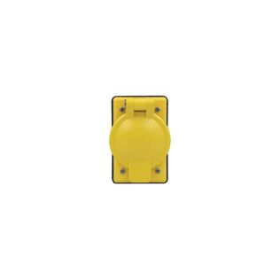 1-Gang Locking 1.60 Inch Opening , Single Receptacle Flip Lid Cover Plate, Weather-Resistant, Thermoplastic Glass-Filled, FS Box Mount, Vertical Self Closing Lid