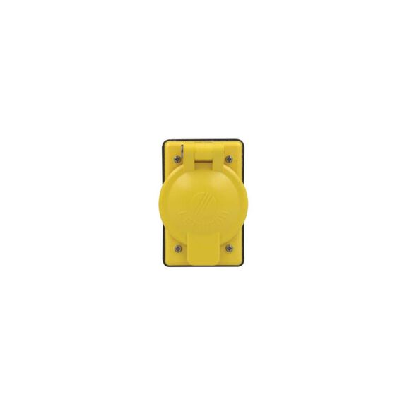 1-Gang Locking 1.60 Inch Opening , Single Receptacle Flip Lid Cover Plate, Weather-Resistant, Thermoplastic Glass-Filled, FS Box Mount, Vertical Self Closing Lid image number 0