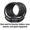 Cable Lock, Set Your Own Combination, 6' (1.8m) Long x 5/16" (8mm) Diameter image number 1