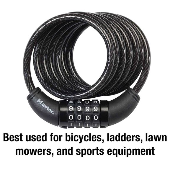 Cable Lock, Set Your Own Combination, 6' (1.8m) Long x 5/16" (8mm) Diameter image number 1