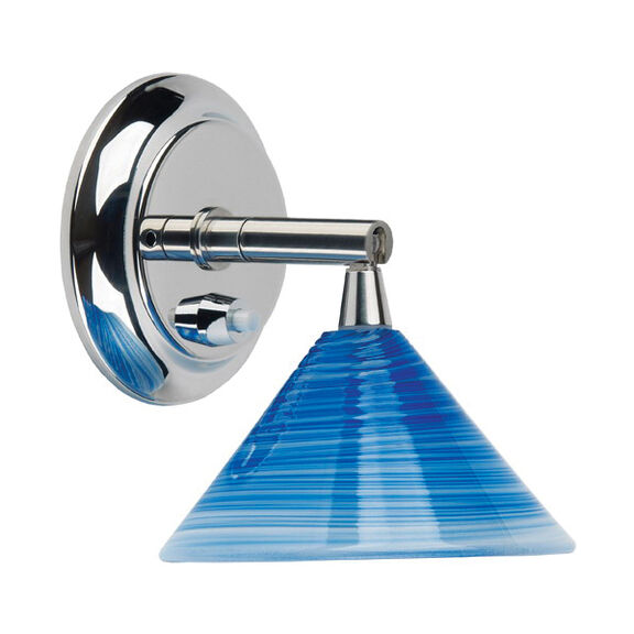 Reading Light Stainless Steel Finish Swirl Glass Globe 12/24V DC Integral Switch G4 Socket image number 0