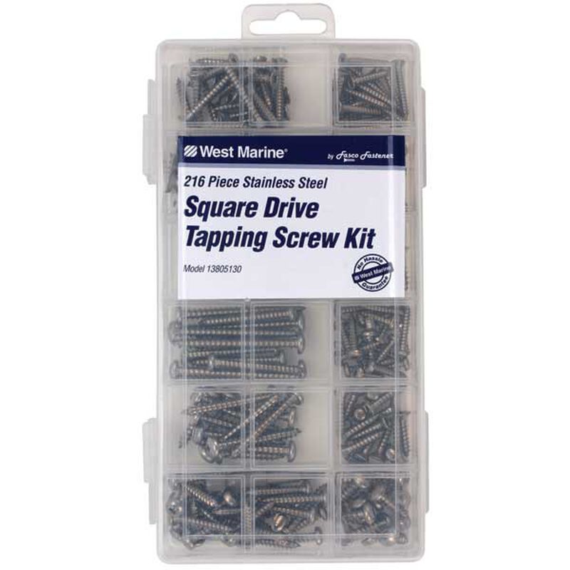 Stainless Steel Square Drive Tapping Screws, 216-Pack image number 0