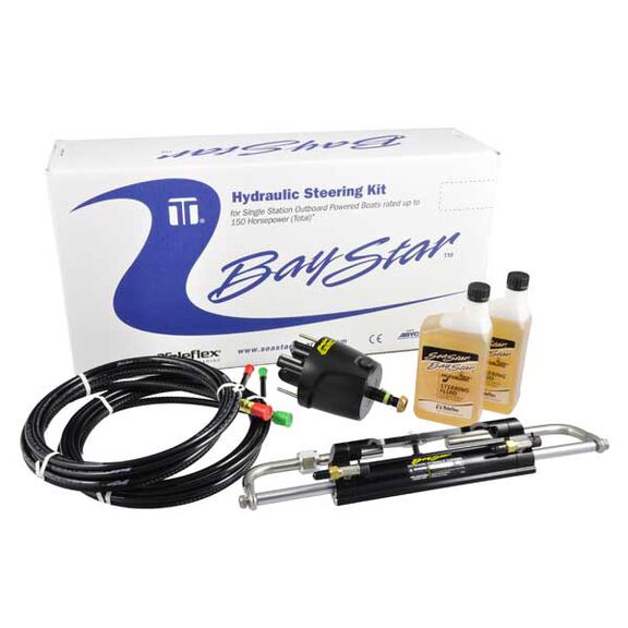 BayStar Compact Hydraulic Outboard Steering Kit with 30' Tubing image number 0