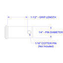Stainless Steel Clevis Pin, 1/4" Dia. X 1 1/2" Grip Length image number 1