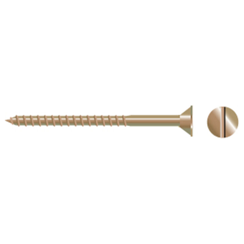 Silicon Bronze Slotted Flat-Head Wood Screws image number 0