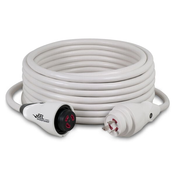 Marinco EEL ShorePowerコードセット Marinco 50 Foot EEL Shore Power Cord Set, 30 Amp, 125V, White
