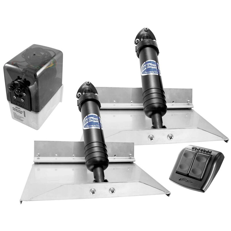 MARINE Classic Hydraulic Trim Tab System, 12" x 9", Fits Boats 15' 19' West Marine