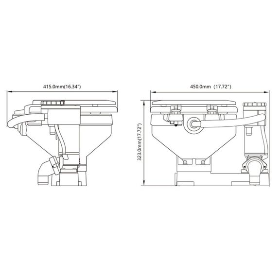 SEAFLO 12V Electric Twist Flush Marine Toilet image number 2