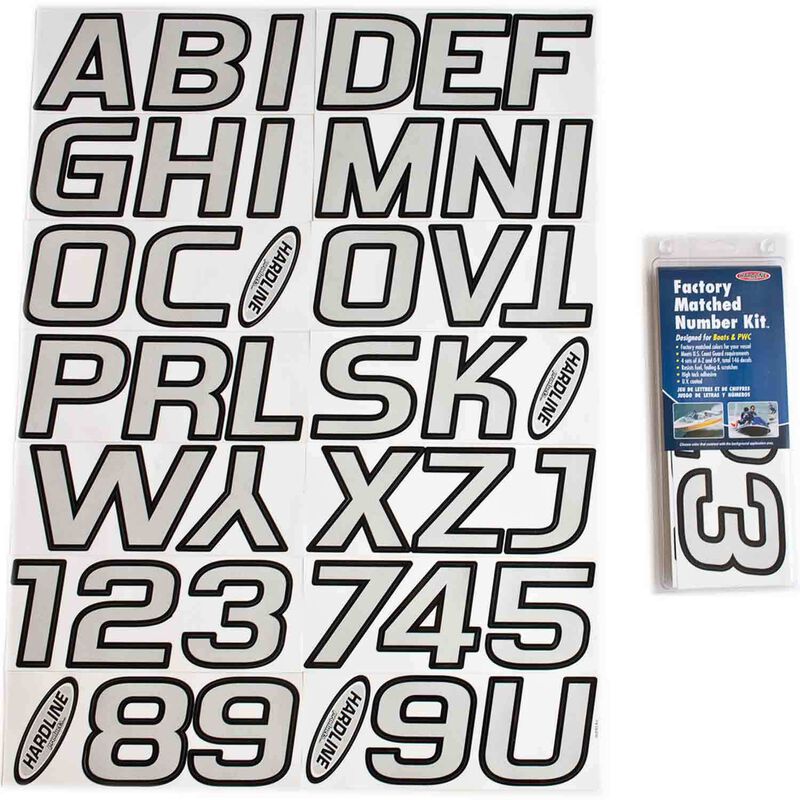 3" Block Lettering Kit Silver/Black image number 0