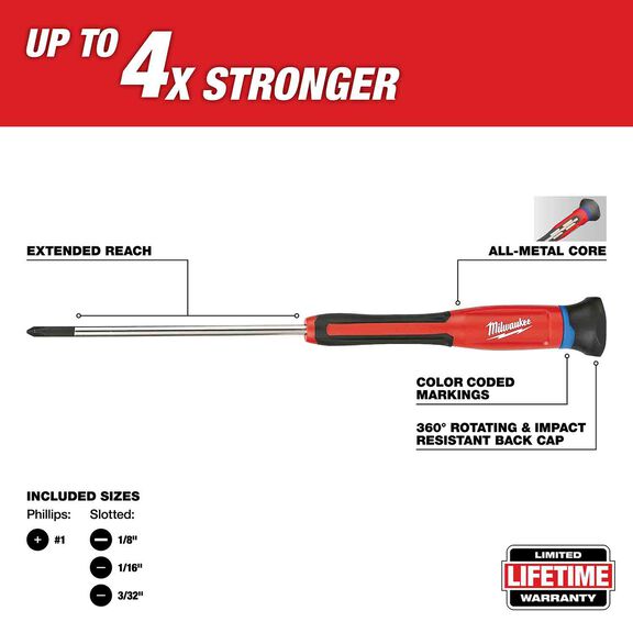 4 Piece Precision Screwdriver Set image number 1