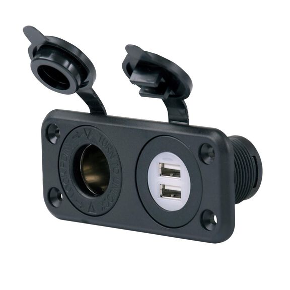 SeaLink&reg; Deluxe Dual USB Charger and 12V Receptacle image number 0