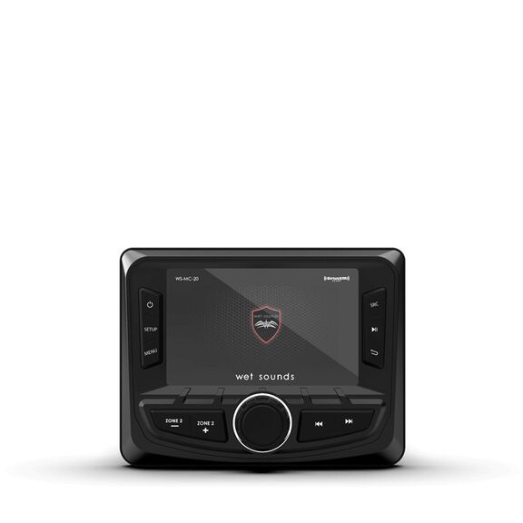 Wet Sounds WS-MC-20 Compact 2-Zone Marine Media Receiver with SiriusXM-Ready, Bluetooth, and NMEA 2000 Connectivity image number 0