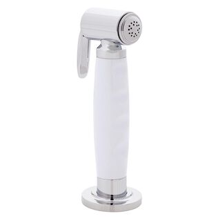 Deck-Mount Sprayer Hammer-Head Arctic White Sprayer, 6' Stainless Steel Hose, Low Profile Holder
