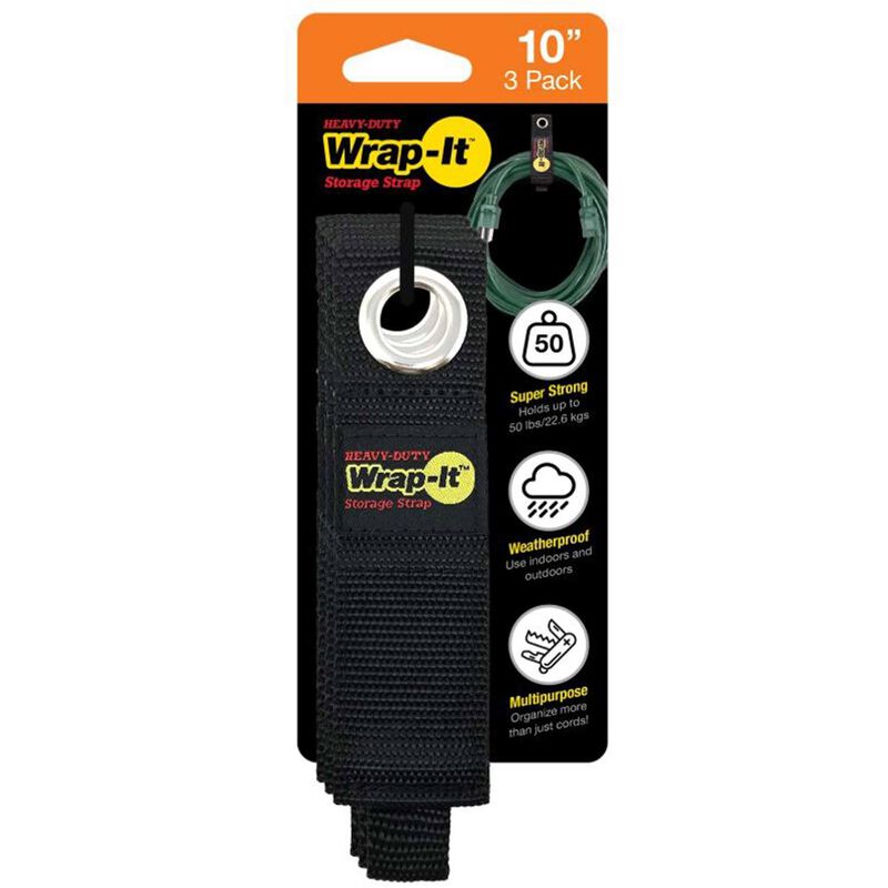 WRAPIT STORAGE 10" HeavyDuty Storage Straps, 3Pack West Marine