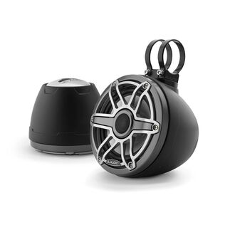 M6-650VEX-Mb-S-GmTi 6.5" Enclosed Coaxial Speakers, Matte Black Enclosure, Gunmetal Trim Ring, Titanium Sport Grille
