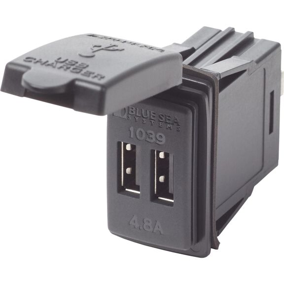 Fast Charge 4.8A Dual USB Charger Switch Mount image number 0