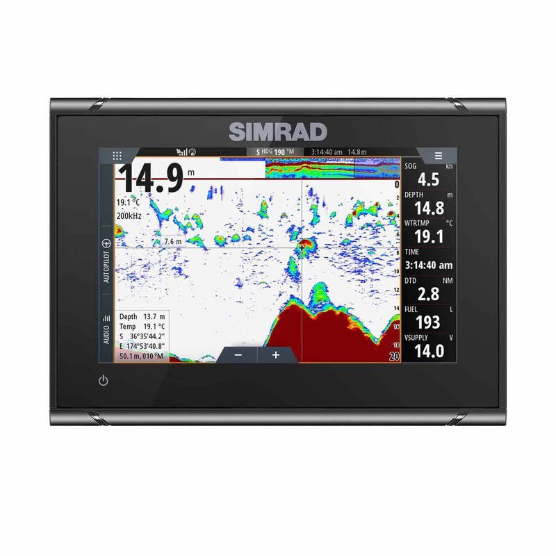 Simrad - GO7 XSR Chartplotter/Fishfinder - Transom Mount Transducer & C-MAP Discover Chart Active Imaging 3-in-1