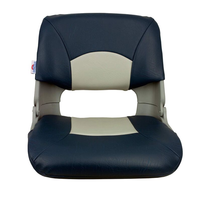 Springfield Skipper Folding Seat, Blue And Gray Upholstery With Gray Shell | For Boats | by West Marine